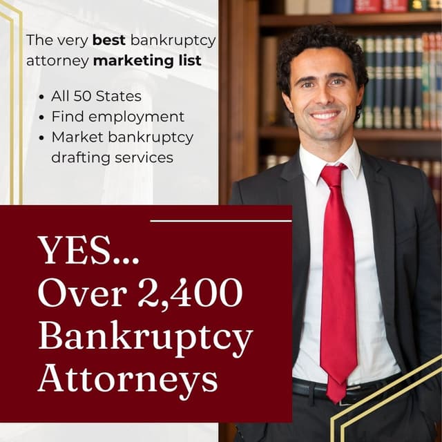 Bankruptcy Attorney Marketing List