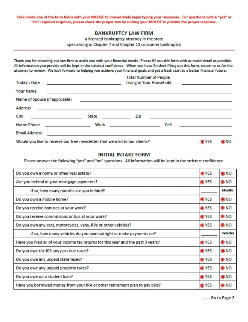 Attorney Initial Consultation Package