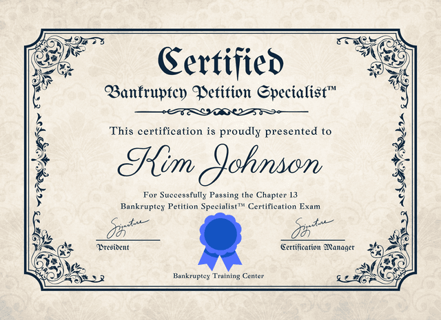 Chapter 13 Certification