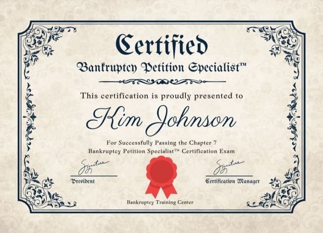 Chapter 7 Bankruptcy Petition Specialist Certification